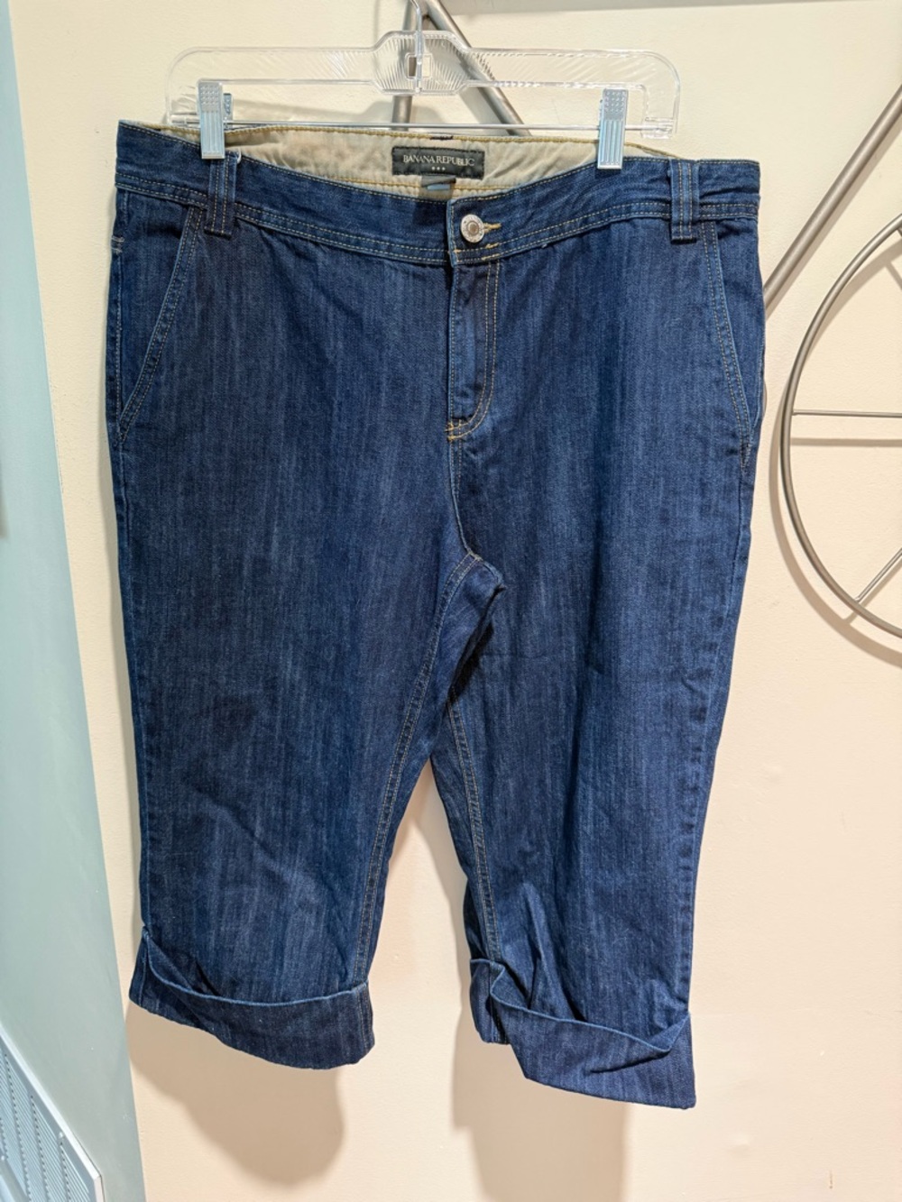 Banana  Republic Dark Blue Cropped Jeans for Women Size 14 100% Cotton
